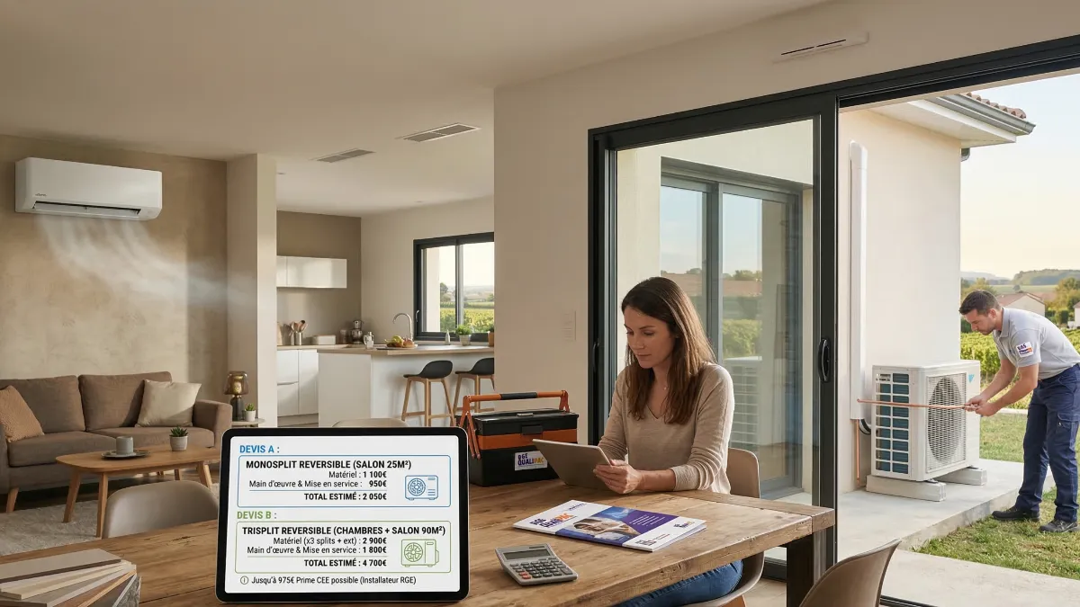Prix climatisation maison : budget et tarifs 2026